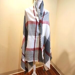 Oversize plaid patterned acrylic Large scarf